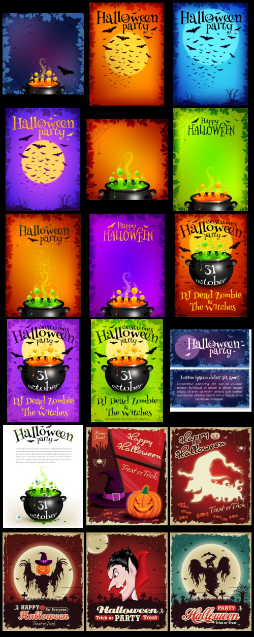 Happy Halloween 300+ Posters Bundle 327xEPS