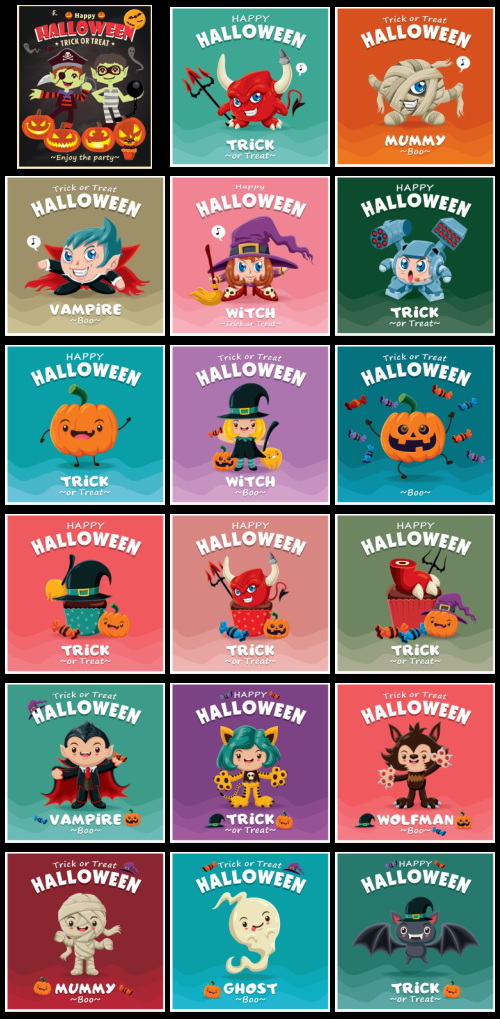 Happy Halloween 300+ Posters Bundle 327xEPS