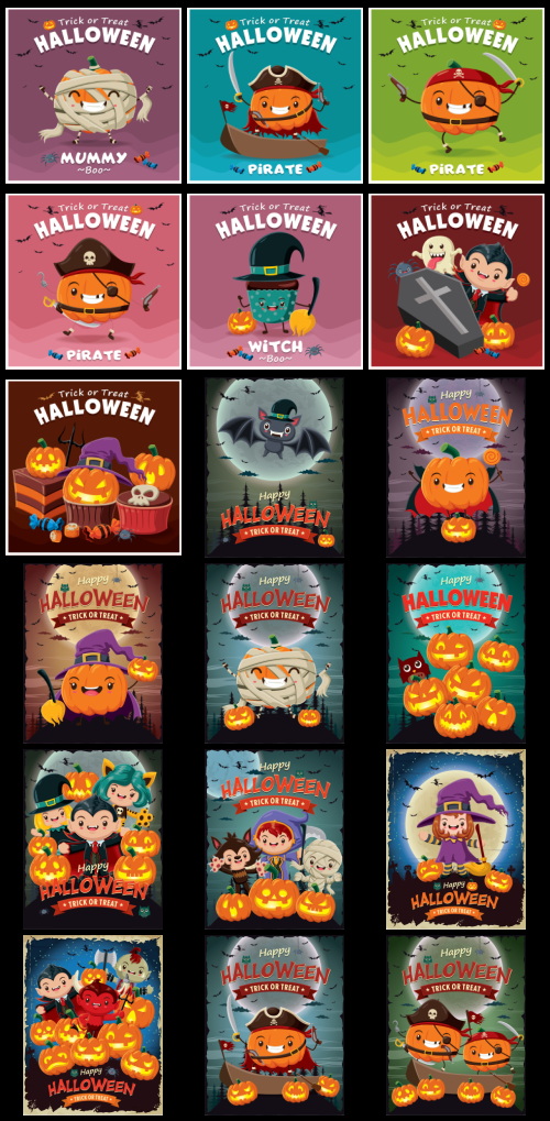 Happy Halloween 300+ Posters Bundle 327xEPS
