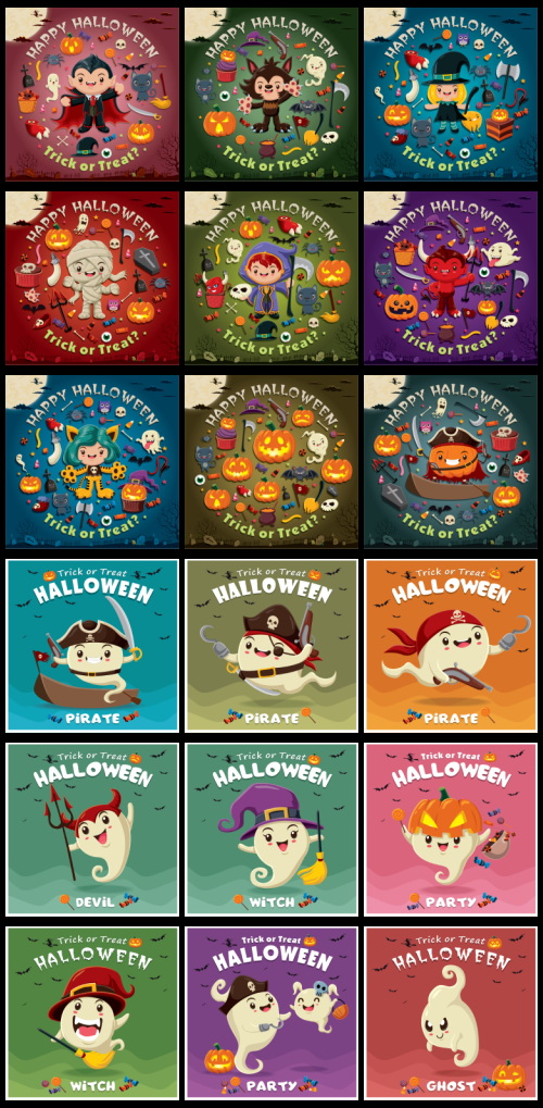 Happy Halloween 300+ Posters Bundle 327xEPS