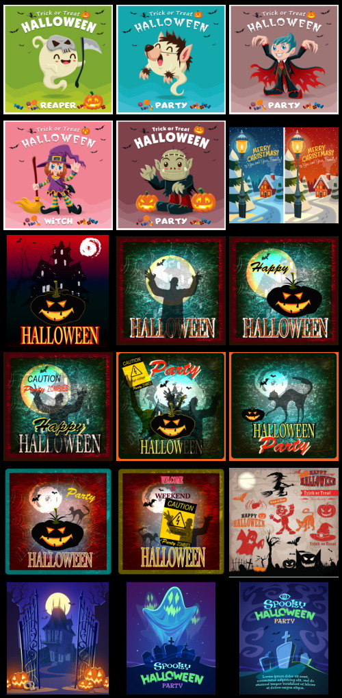 Happy Halloween 300+ Posters Bundle 327xEPS