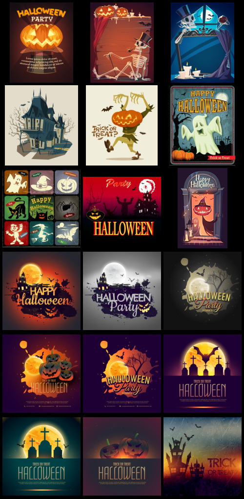 Happy Halloween 300+ Posters Bundle 327xEPS