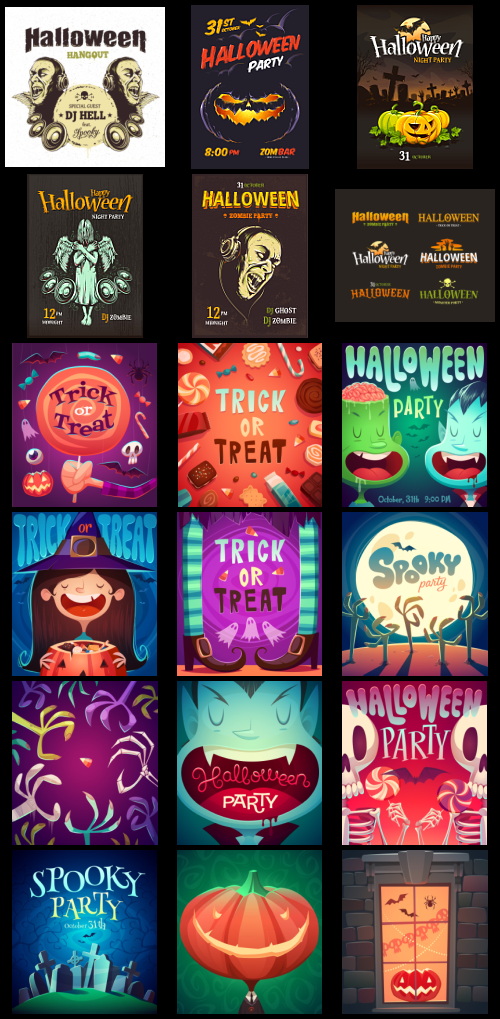 Happy Halloween 300+ Posters Bundle 327xEPS