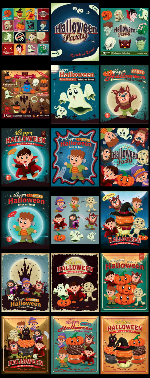 Happy Halloween 300+ Posters Bundle 327xEPS