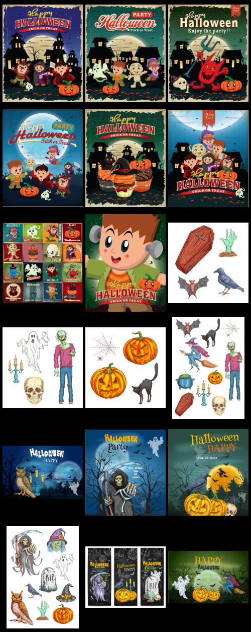 Happy Halloween 300+ Posters Bundle 327xEPS