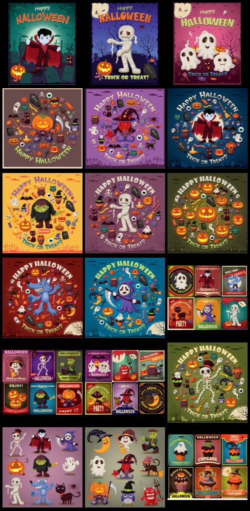 Happy Halloween 300+ Posters Bundle 327xEPS