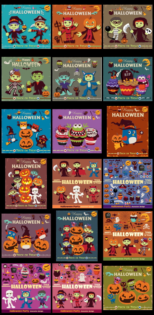 Happy Halloween 300+ Posters Bundle 327xEPS