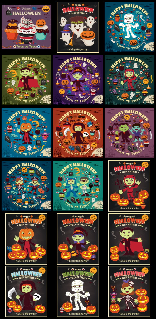 Happy Halloween 300+ Posters Bundle 327xEPS