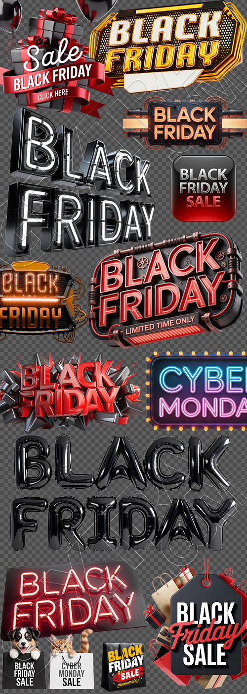 Black Friday Signboards & Elements 28xPNG