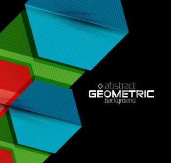 Textured Paper Geometric Shapes on Black 29xEPS