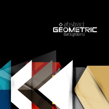 Textured Paper Geometric Shapes on Black 29xEPS