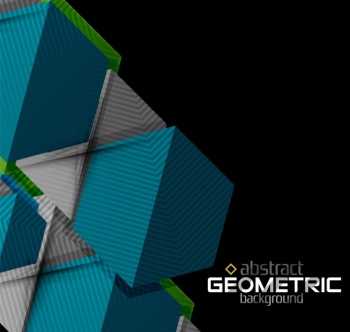 Textured Paper Geometric Shapes on Black 29xEPS