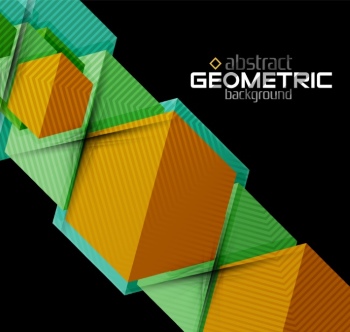 Textured Paper Geometric Shapes on Black 29xEPS