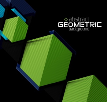 Textured Paper Geometric Shapes on Black 29xEPS