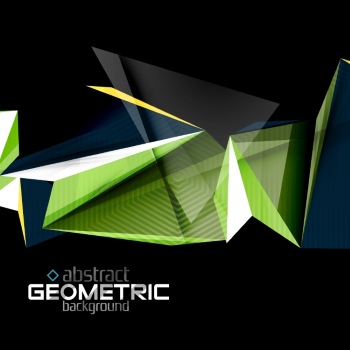 Textured Paper Geometric Shapes on Black 29xEPS