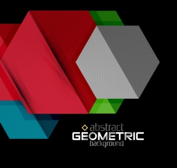 Textured Paper Geometric Shapes on Black 29xEPS