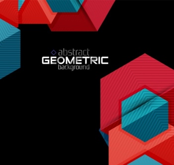 Textured Paper Geometric Shapes on Black 29xEPS