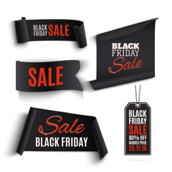 Black Friday Sale Backgrounds, Banners, Labels Collection 61xEPS