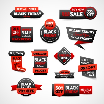 Black Friday Sale Backgrounds, Banners, Labels Collection 61xEPS