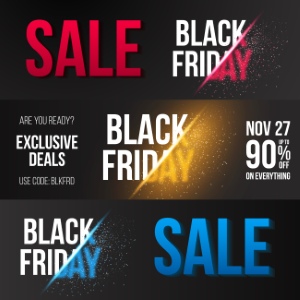 Black Friday Flyer Banner Logo Sticker Sale Invitation Cards 25xEPS