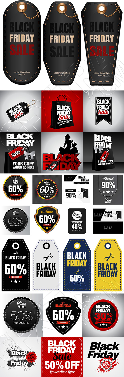 Black Friday Sale Discount Tags & Templates 71xEPS