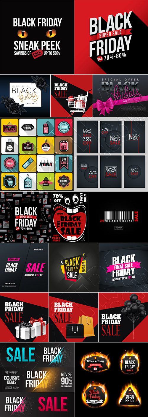 Black Friday Sale Design Elements Bundle 161xEPS