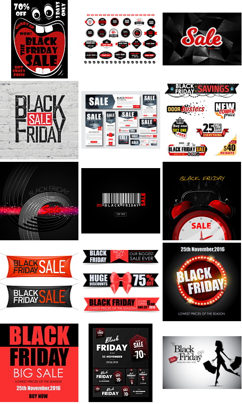 Black Friday Sale Design Elements Bundle 161xEPS