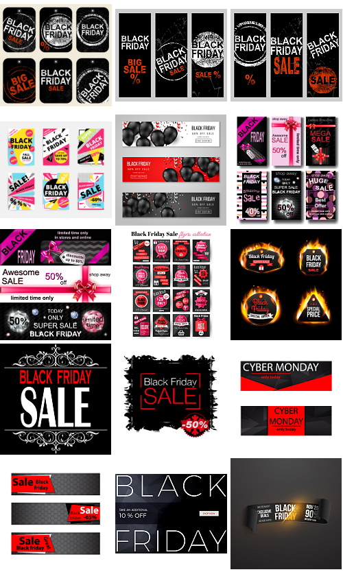 Black Friday Sale Design Elements Bundle 161xEPS
