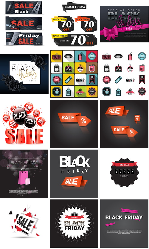 Black Friday Sale Design Elements Bundle 161xEPS