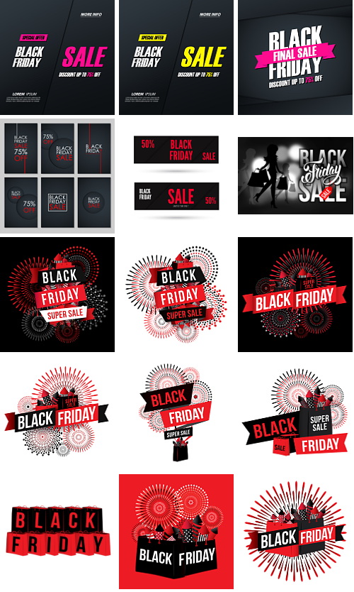 Black Friday Sale Design Elements Bundle 161xEPS
