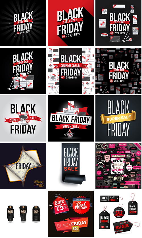 Black Friday Sale Design Elements Bundle 161xEPS