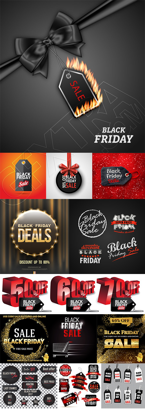 Black Friday Design Elements Bundle 163xEPS