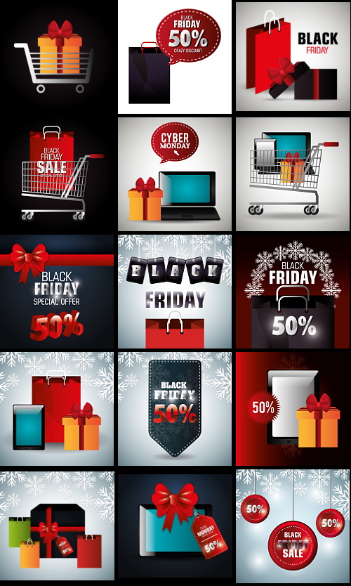Black Friday Design Elements Bundle 163xEPS