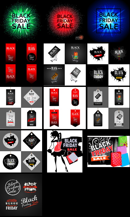 Black Friday Design Elements Bundle 163xEPS