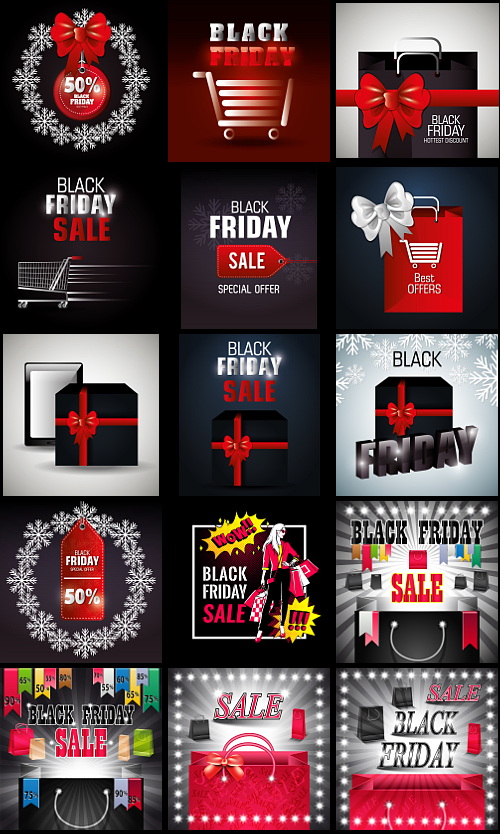 Black Friday Design Elements Bundle 163xEPS
