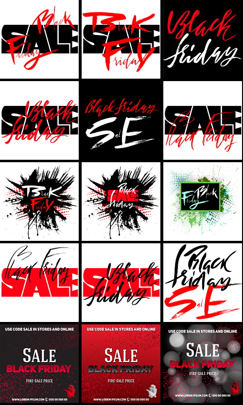 Black Friday Design Elements Bundle 163xEPS