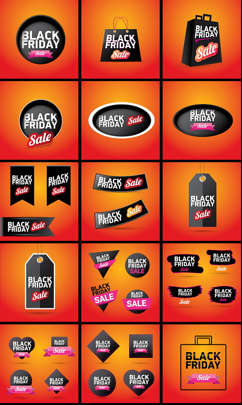 Black Friday Design Elements Bundle 163xEPS