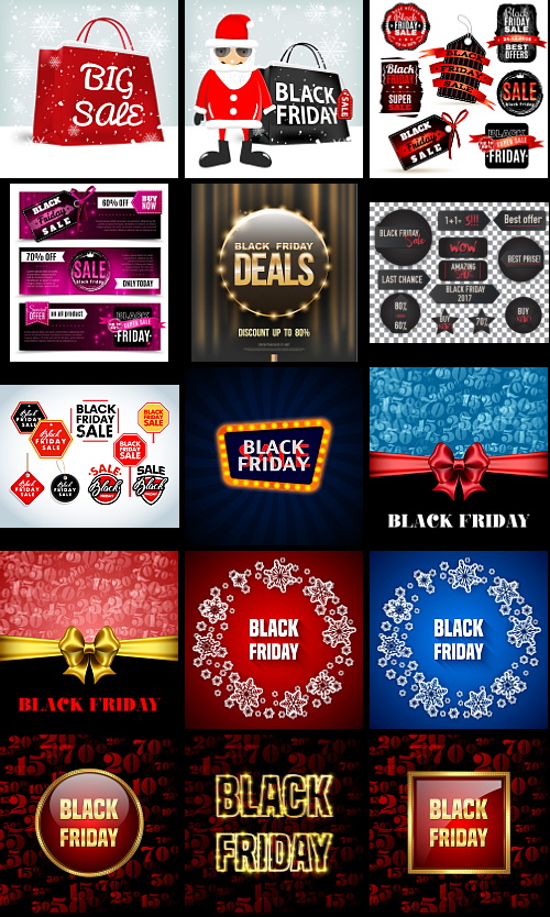 Black Friday Design Elements Bundle 163xEPS