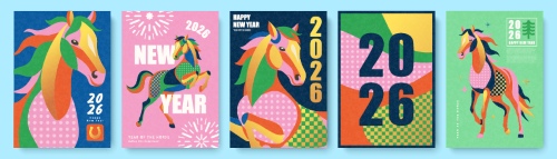 2026 New Year Geometric Design Templates 27xAI