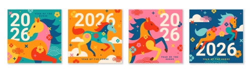 2026 New Year Geometric Design Templates 27xAI