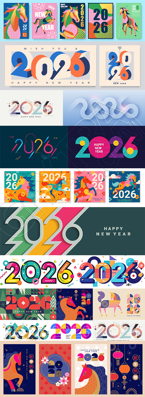 2026 New Year Geometric Design Templates 27xAI
