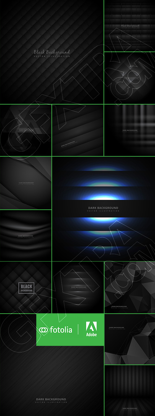 Dark Black Abstract Backgrounds 30xEPS