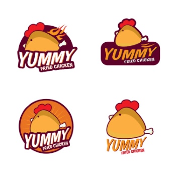 Yummy Fried Chicken Logos 6xEPS