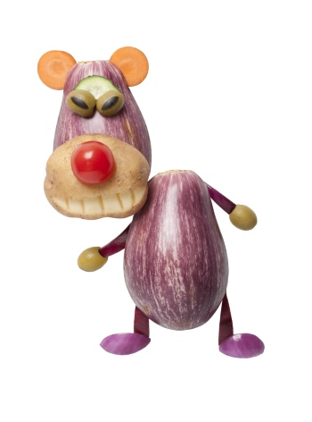 Creative Vegetables Animals on White Background 40xJPG