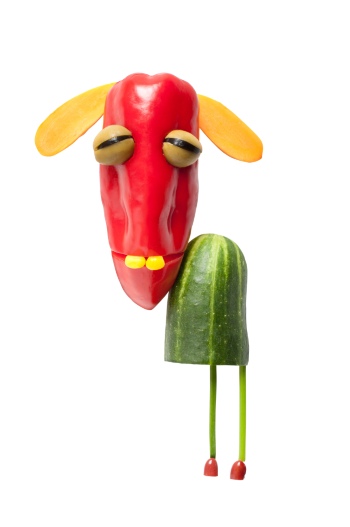 Creative Vegetables Animals on White Background 40xJPG