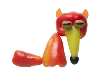 Creative Vegetables Animals on White Background 40xJPG