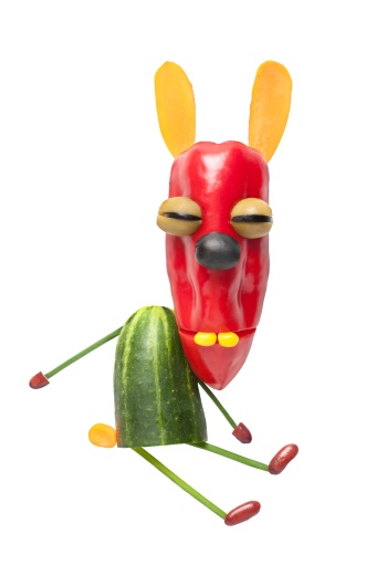 Creative Vegetables Animals on White Background 40xJPG