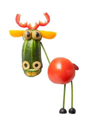 Creative Vegetables Animals on White Background 40xJPG