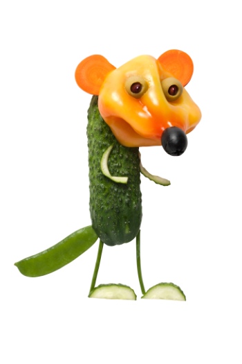 Creative Vegetables Animals on White Background 40xJPG