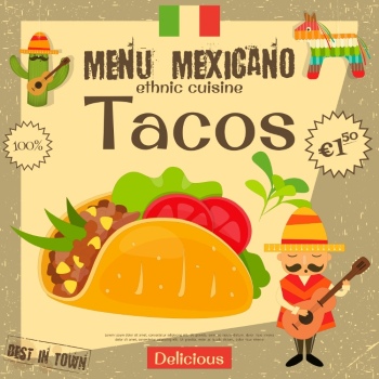 Mexican Food Design Elements 35xEPS